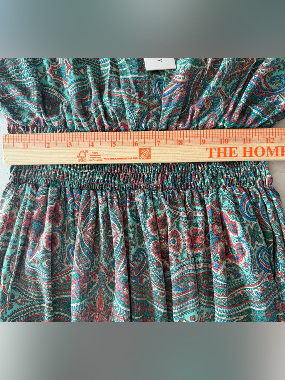 Karma Highway Boho Paisley Maxi Dress Smocked Waist Flowy One Size S-L NWT - Picture 10 of 10